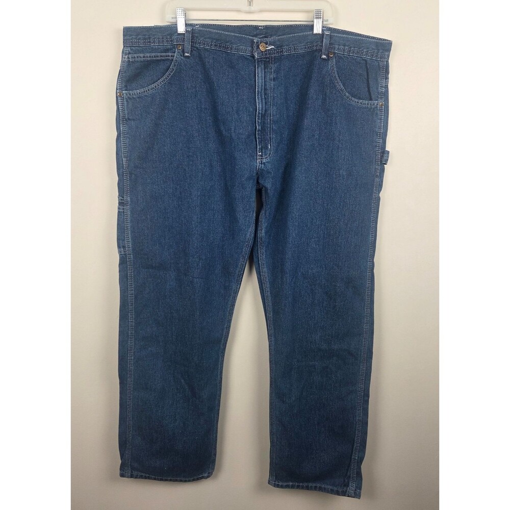 KEY Denim Dungaree Jeans Mens 46x32 Blue Relaxed Fit Carpenter Work NWT